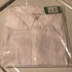 Lilly Pulitzer White linen button down